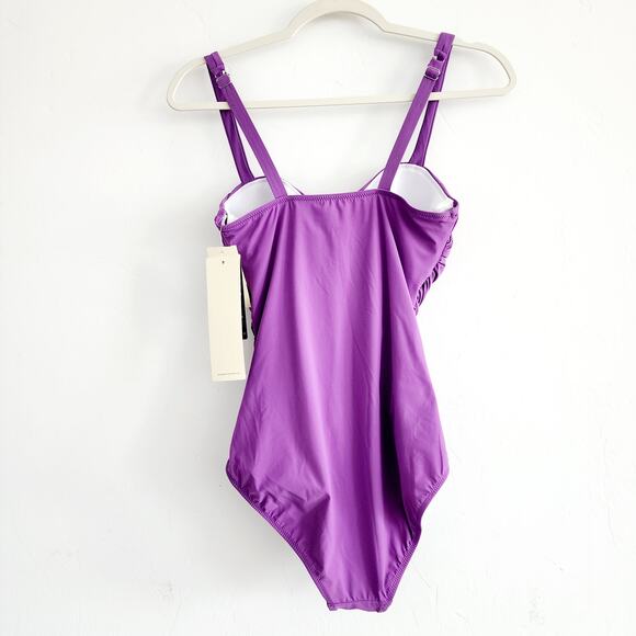 Gottex Profile Purple One Piece Swimsuit with Underwire Support Size 8 D Cup - Picture 4 of 7